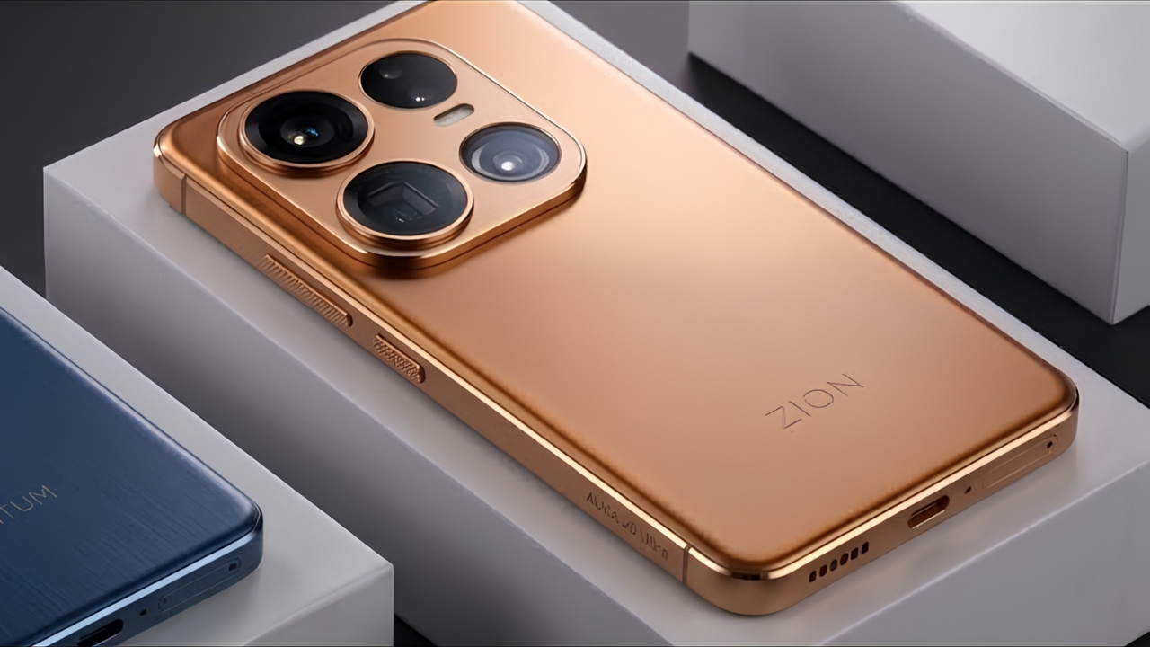 Detailed 3D Render of ZION Smartphone Concept with Futuristic Design and Modern Sleek Look