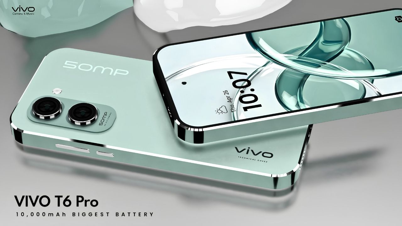 Vivo T6 Pro 5G: Massive 10,000mAh Battery, Dimensity 7400 Processor, 50MP Camera, IP69 Protection and 12GB RAM Powerhouse